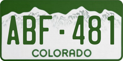 CO license plate ABF481
