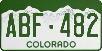 CO license plate ABF482