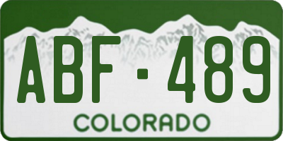 CO license plate ABF489