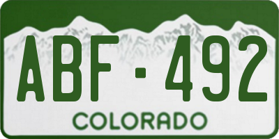 CO license plate ABF492