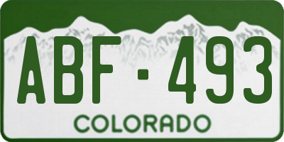 CO license plate ABF493