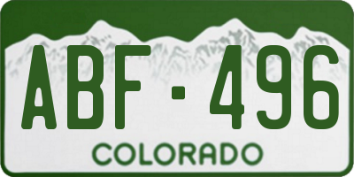 CO license plate ABF496