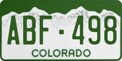 CO license plate ABF498