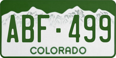 CO license plate ABF499