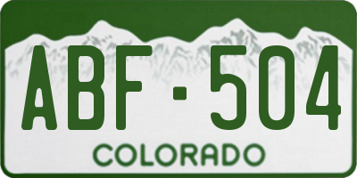 CO license plate ABF504