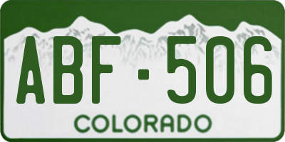 CO license plate ABF506