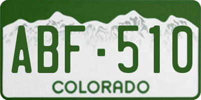 CO license plate ABF510