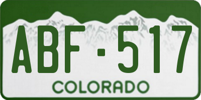 CO license plate ABF517