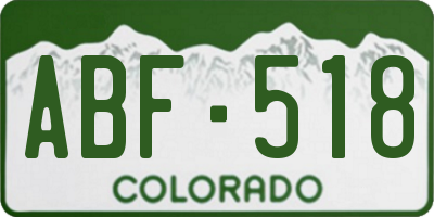 CO license plate ABF518