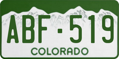 CO license plate ABF519