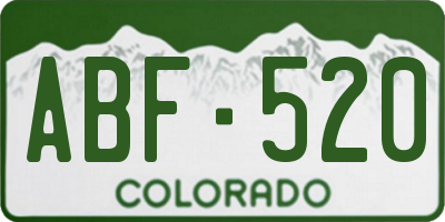 CO license plate ABF520