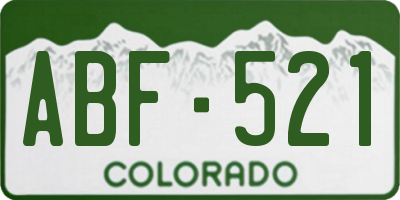 CO license plate ABF521