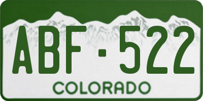 CO license plate ABF522