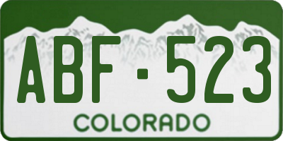 CO license plate ABF523