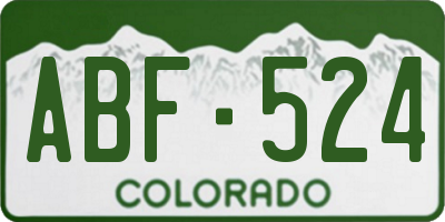 CO license plate ABF524