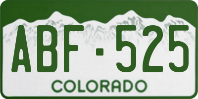 CO license plate ABF525