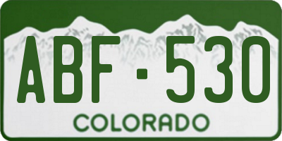 CO license plate ABF530