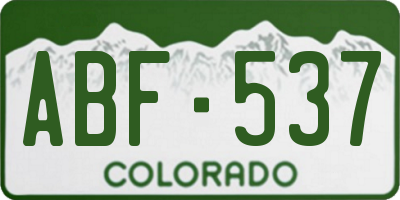 CO license plate ABF537
