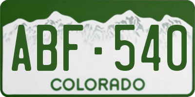 CO license plate ABF540
