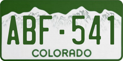 CO license plate ABF541