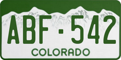 CO license plate ABF542