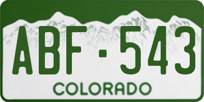 CO license plate ABF543