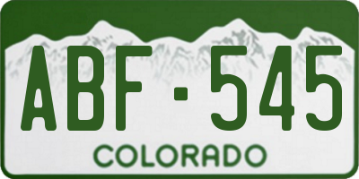 CO license plate ABF545