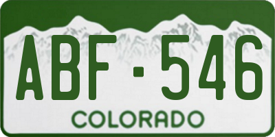 CO license plate ABF546