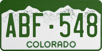 CO license plate ABF548