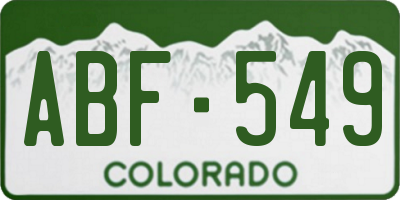CO license plate ABF549