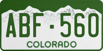 CO license plate ABF560