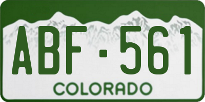CO license plate ABF561