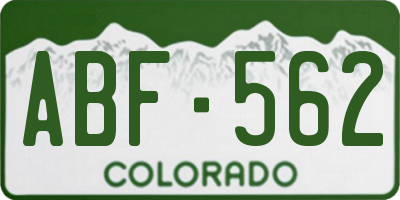 CO license plate ABF562