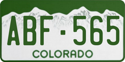 CO license plate ABF565
