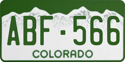 CO license plate ABF566