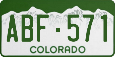 CO license plate ABF571