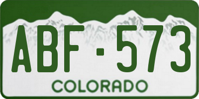 CO license plate ABF573