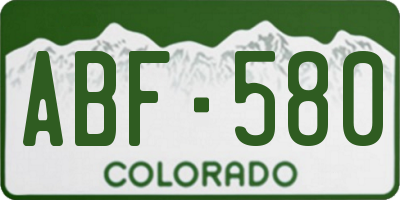 CO license plate ABF580