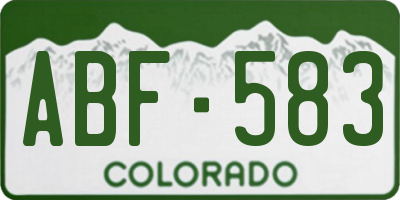 CO license plate ABF583