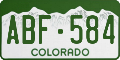 CO license plate ABF584