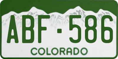 CO license plate ABF586