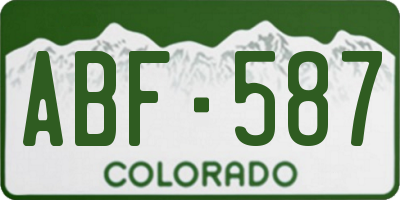 CO license plate ABF587