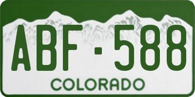 CO license plate ABF588