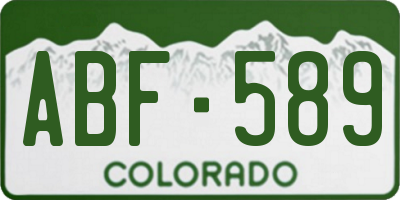 CO license plate ABF589