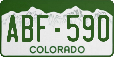 CO license plate ABF590