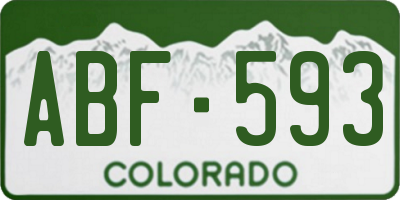 CO license plate ABF593