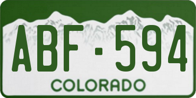 CO license plate ABF594