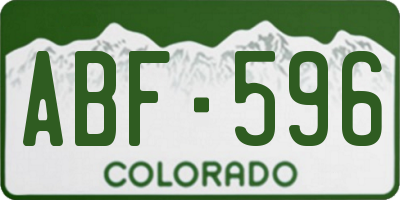CO license plate ABF596