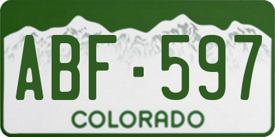 CO license plate ABF597