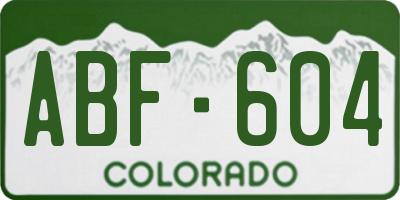 CO license plate ABF604